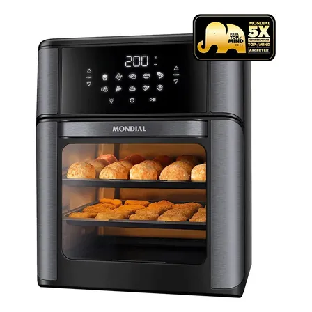 Fritadeira Elétrica Afon-12l-bg Forno Oven 12 Litros Preto Mondial 127v