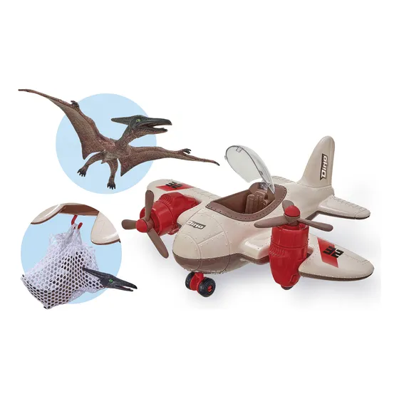 Avião De Resgate Dinossauro Voador + Acessórios Brinquedo