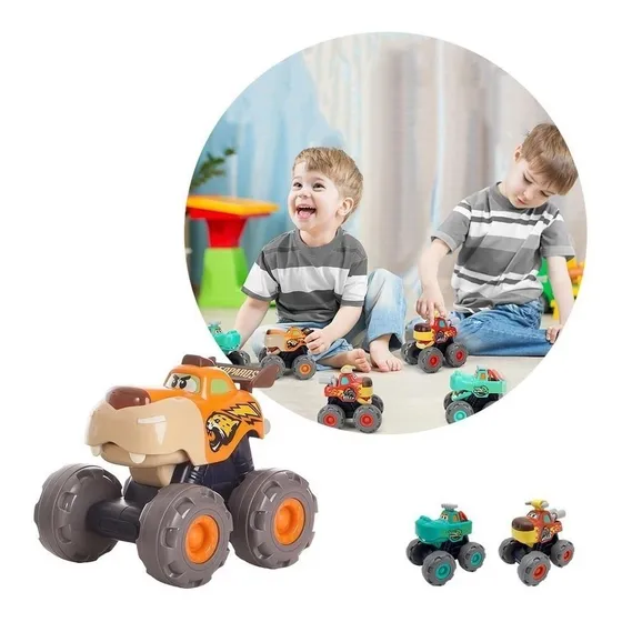 Camión Auto Monster Jam Truck Animales Fricción Infantil Personaje Leopardo