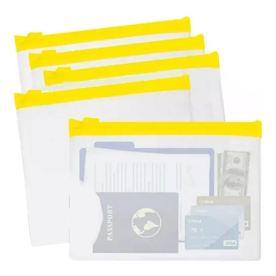 Sobres Porta Documentos Cierre Zip Hermético Pvc Kit