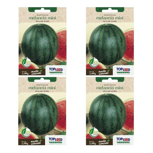 4x Sementes Melancia Sugar Baby (mini) Topseed