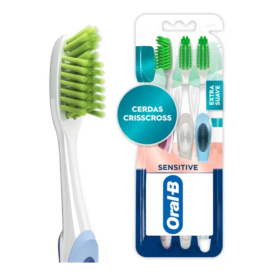 Cepillo De Dientes Oral B Encías Detox Cerdas Extrasuaves Crisscross 3 Unidades Multicolor