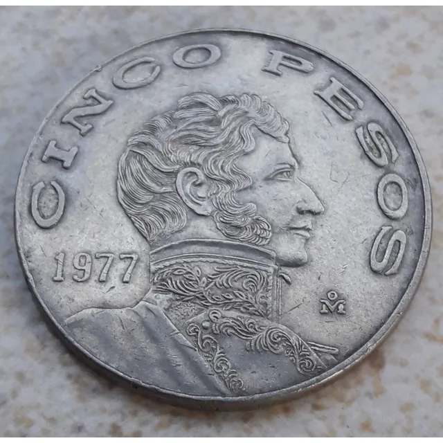 Moneda 5 Pesos Mexicanos 1977