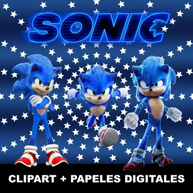 Kit Sonic Cliparts Imágenes Png Y Papeles Digitales