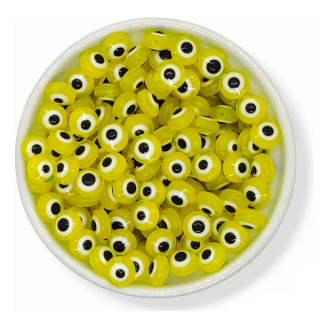 Ojo Turco Semi Plano 8mm Surtido O Colores 50u Armar Bijou
