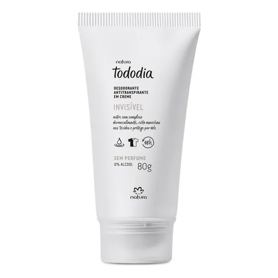 Natura Desodorante Antitranspirante Em Creme Sem Perfume 80g Fragrância Sem Perfume