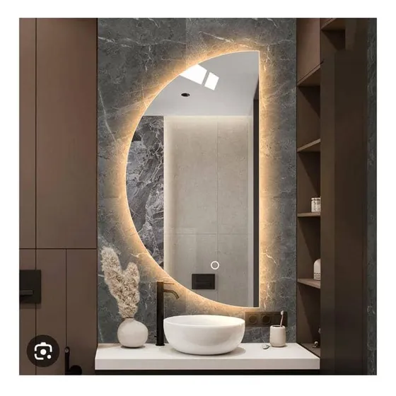 Espejo Media Luna Plano Luz Led