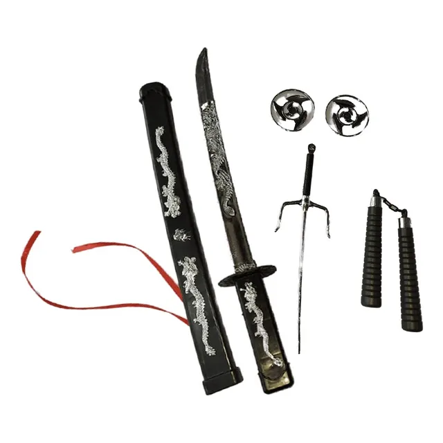 Set Disfraz Ninja Espadas Daga Halloween Niños Cosplay