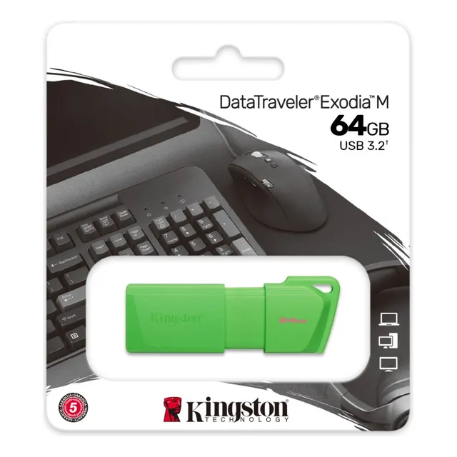 Memoria Flash Usb Kingston De 64 Gb 3.2 Exodia M Verde