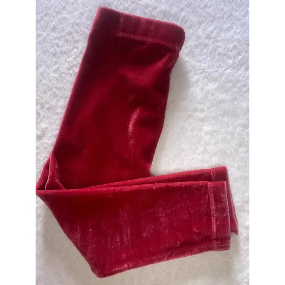 Leggings Roja De Terciopelo Para Niña