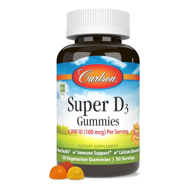 Super Vitamina D3 4000 Iu Carlson 120 Gomitas Vegetarianas