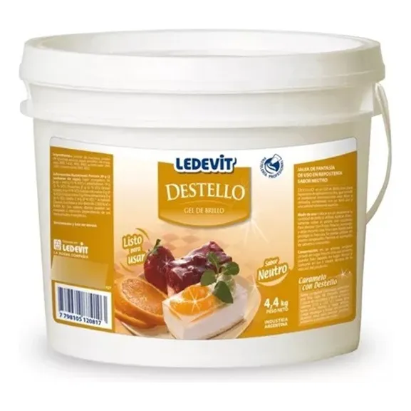 Gel Brillo Tortas Ledevit Neutro Frío 4.4 Kg - Balde