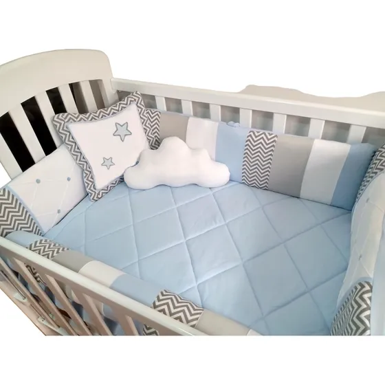 Set  De Cuna  Diseño Clasico Bebe - Acolchados Y Bordados 