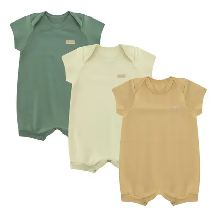 Kit 3 Macaquinho Romper Ribana/cotton Verão Leve Conforto