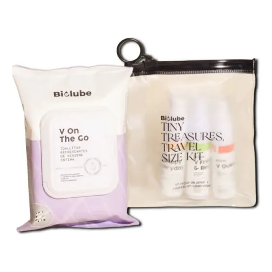 Kit Viaje Biolube V Happy+v Queen+v Fresh+toallitas Húmedas
