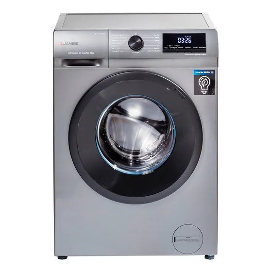 Lavarropas James Inverter Lr 8140 Inv S 8kg Silver Js Ltda
