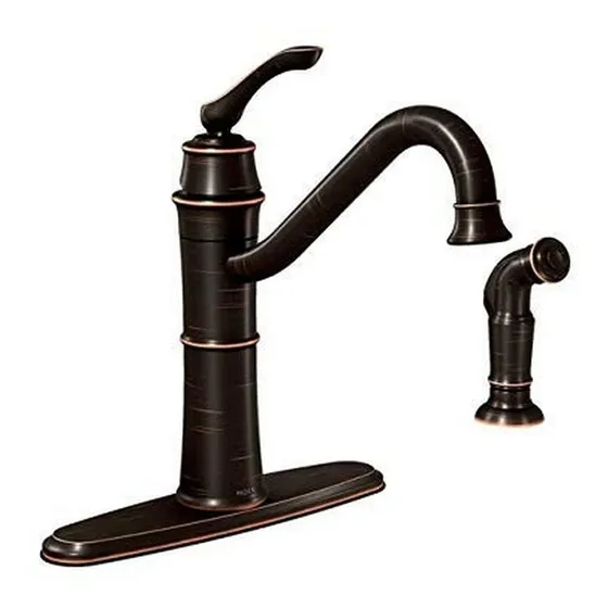 87999brb High-arc Llave Cocina Side Spray Coleccion Bronce