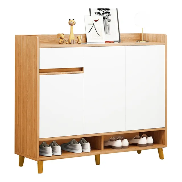 Zapatero Madera Modernos Organizadora 3 Puertas 1 Cajón 90cm