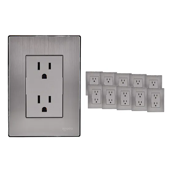 Placa Acero Inoxidable Cotacto Duplex Igoto Plata 10 Piezas