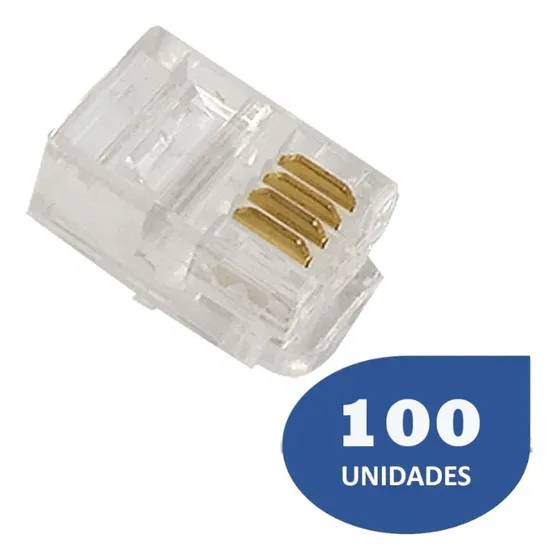 Conector Rj9 6 Hilos Teléfono Caja 100 Unidades