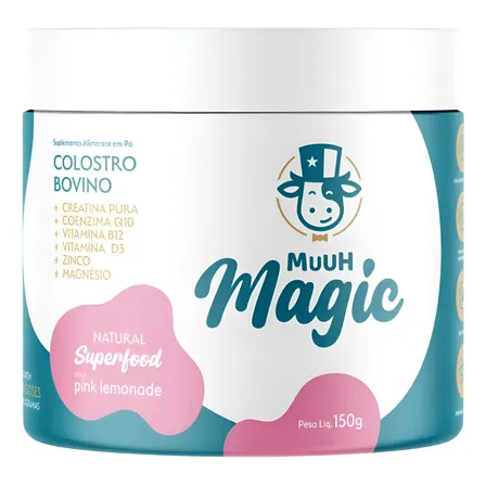 Magic Muuh Suplemento Colostro + Creatina - Produto Sabor Pink Limonade