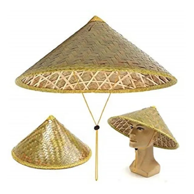Sombrero Chino Bambu Tejido Fiesta China Oriental Hora Loca