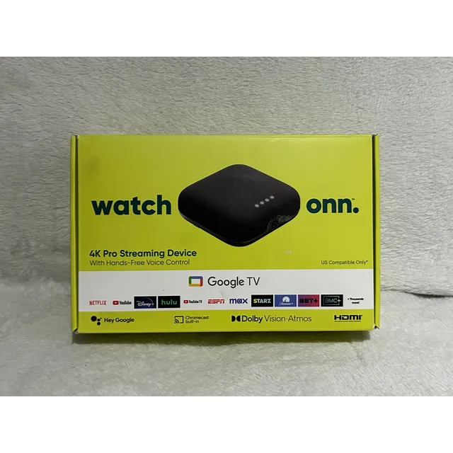 Onn. 4k Pro Streaming Device Con Google Tv Negro De Voz