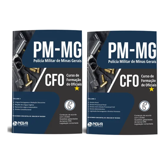 Apostila Completa Curso De Formação De Oficiais - Cfo Polícia Militar De Minas Gerais - Pm Mg 2024 - Editora Nova