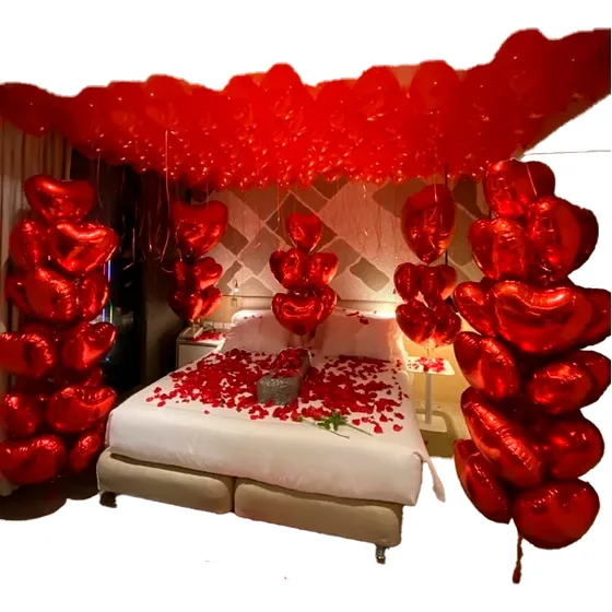 Decoracion Globos Arreglo Corazon Romantica Aniversario