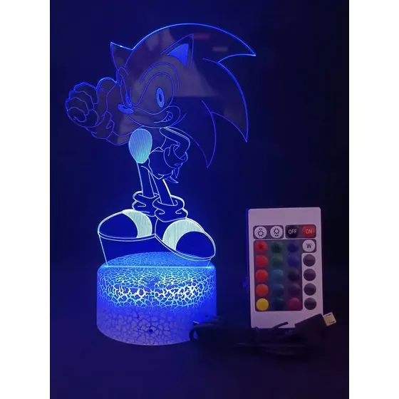 Lampara Led 3d Sonic 16 Colores