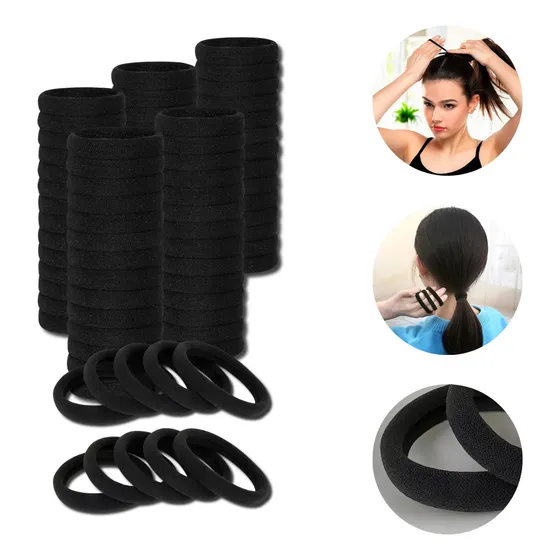 Set De 100 Gomitas Para El Pelo De Tela