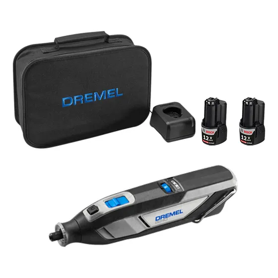 Microamoladora Dremel 8240 con 2 baterías, cargador y bolsa