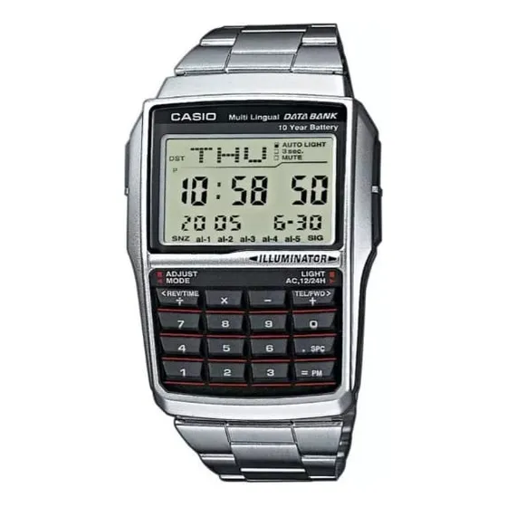 Reloj Casio Calculadora / Digital / Dbc-32d-1adf Luz / Fecha Plateado Plateado Gris
