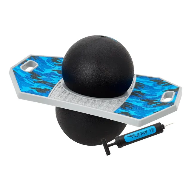Flybar Pogo Trick Ball Para Niños Con Bomba, Camuflaje Azul