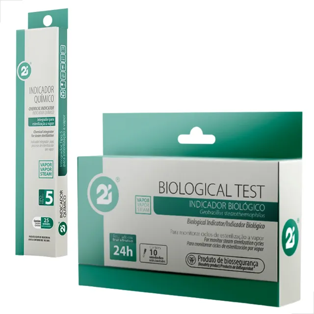 Kit Indicador Teste Biológico + Indicador Químico C/ 25 Unds