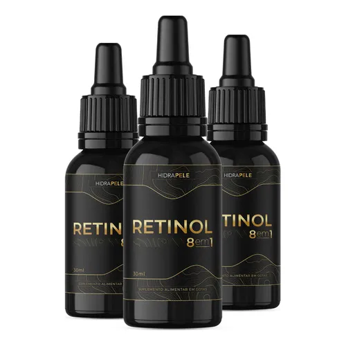 3 Frascos Retinol 8em1 Promoção Vitamina K2 Pele Original