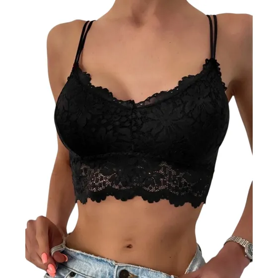Bralette En Encaje Floral Bustier Lencería Shein