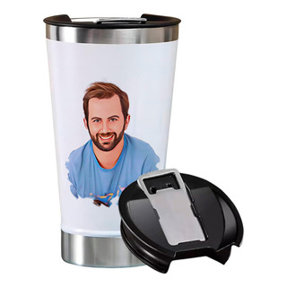 Copo Térmico Personalizado Com Caricatura Envio Rápido 473ml Copo Térmico Personalizado Com Caricatura Envio Rápido 473ml