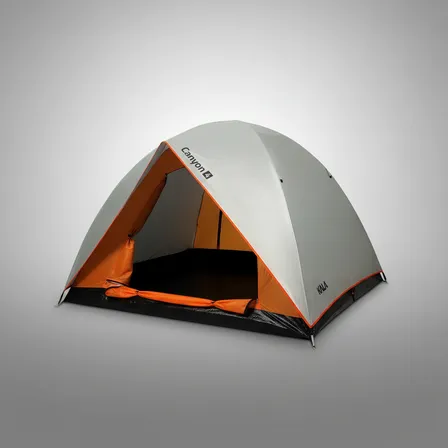 Barraca 4 Pessoas Impermeável Canyon 140x210cm Prata E Laranja Antifungo Com Bolsa Transporte Kala