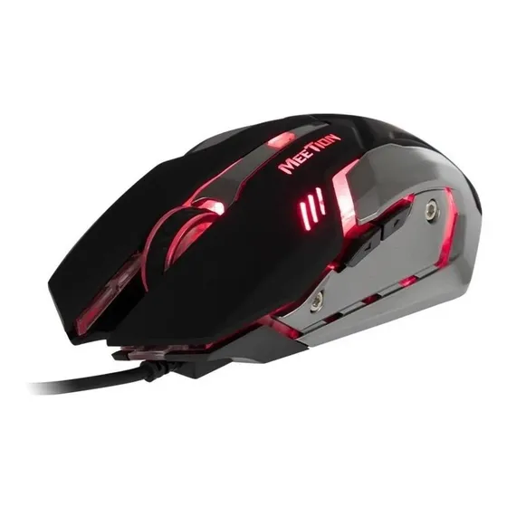 Mouse gamer Meetion M915 USB con luces 2400 dpi ambidiestro | Cuotas sin interés