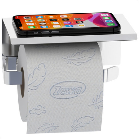 Porta Papel Higiênico Inox E Cromado De Parede Banheiro Max Cor Cinza-escuro Porta Papel Higiênico Inox E Cromado De Parede Banheiro Max Cor Cinza-escuro