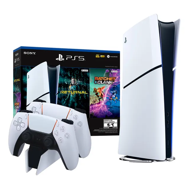 Consola Sony Ps5 Slim Digital 2 Dualsense + Estacion Carga