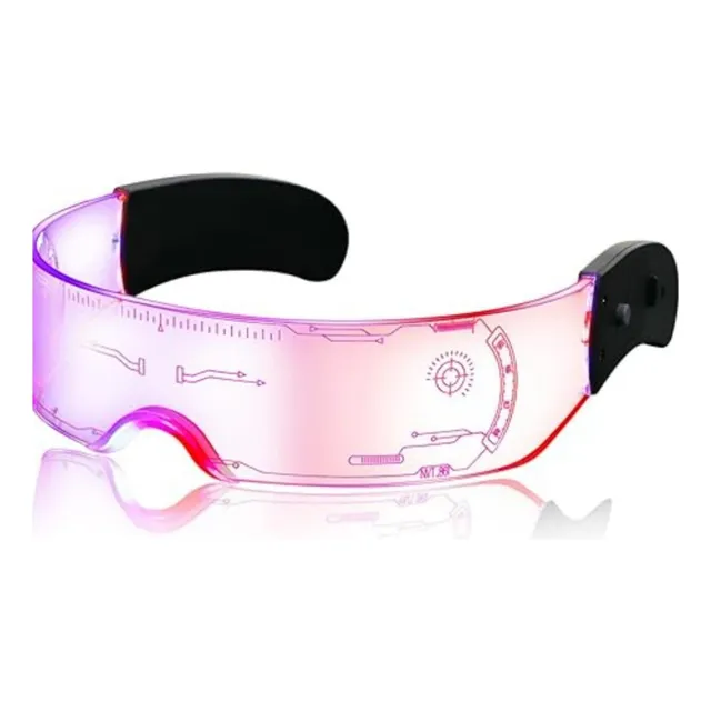 Gafas Led Multicolor Estilo Futurista Cyberpunk De Pila Color Muticolor