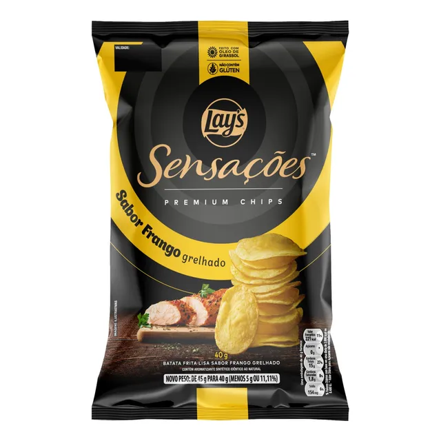 Batata Frita Lisa Lay's Sensações Premium frango grelhado sem glúten 40 g