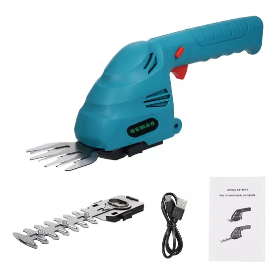 Corta Setos Podador Césped Arbustos Inalámbrico 2en1 Color Azul Petróleo