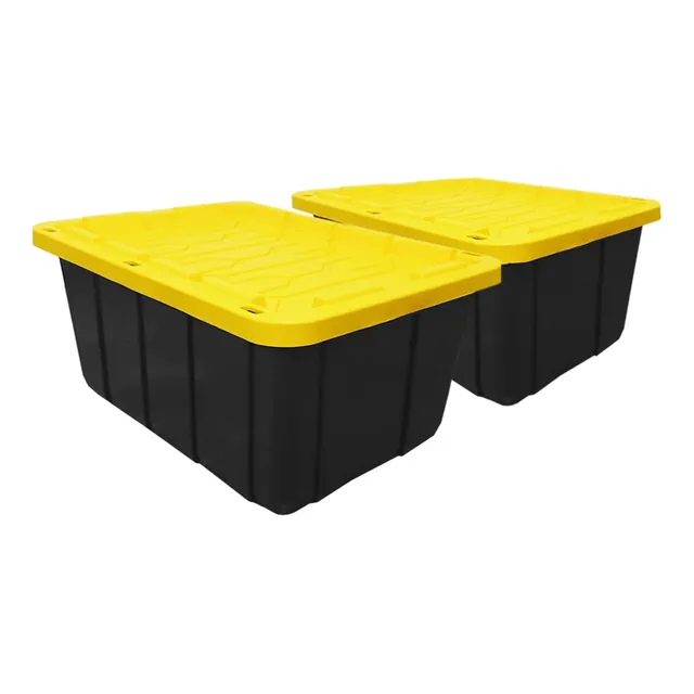 2 Cajas Plástico Almacenamiento Uso Rudo 102 Lts Tapa