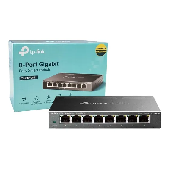Switch 8 Portas Gigabit 1000mbps Sg108e Easy Smart Tp-link