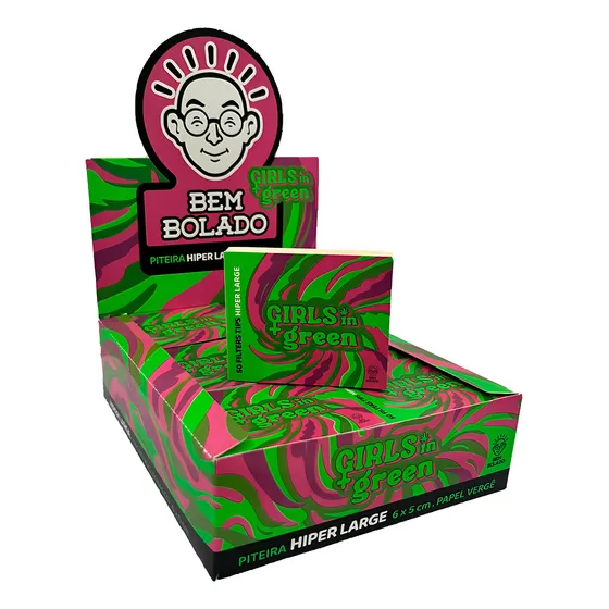 Caixa De Piteira Bem Bolado Girls In Green Hiper Large Vergê Sabor Sem sabor