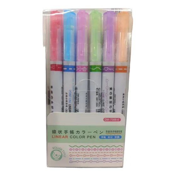 Estuche X 6 Punta Rodillo Figuras Y Micropuntas Kawaii