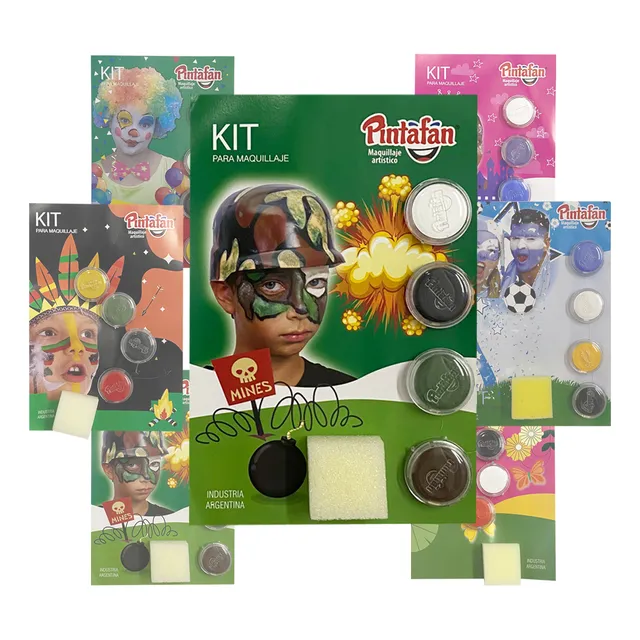 Kit Maquillaje Artistico 4 Pinturas Esponja Fiesta Niños